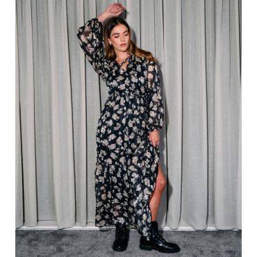 Women's Black Floral Print Crepe Maxi Dress Finding Friday New Look