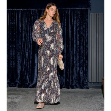 Women's Grey Abstract Print Crepe Maxi Dress Finding Friday New Look