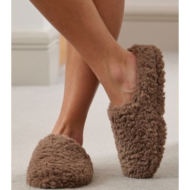 Women's Brown Fluffy Mule Slippers Loungeable New Look