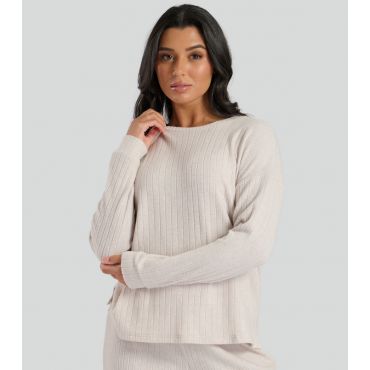 Women's Cream Brushed Rib Jumper Loungeable New Look