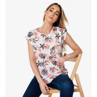 Women's White Shell Print Short Sleeve T-Shirt Apricot New Look