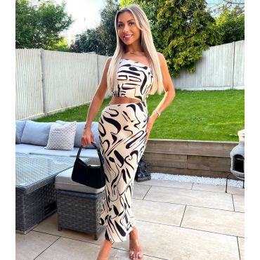 Women's Black Abstract Print Cut Out Maxi Dress AX Paris New Look