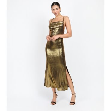 Women's Gold Cowl Neck Midi Dress Little Mistress New Look