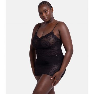 Women's Black Lace V-Neck Cami Dress Dorina New Look
