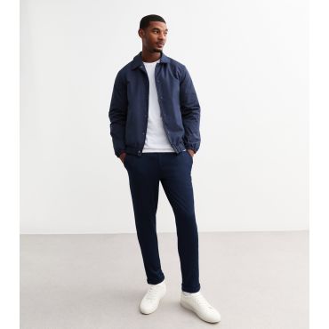 Men's Navy Slim Cuffed Elasticated Trousers Only and Sons New Look