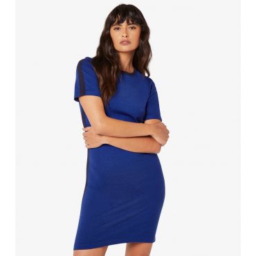 Women's Blue Side-Stripe Bodycon Mini Dress Apricot New Look
