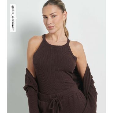 Women's by Zara McDermott Brown Ribbed Vest Rise New Look
