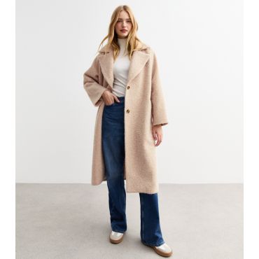 Women's Cream Oversized Coat Gini London New Look