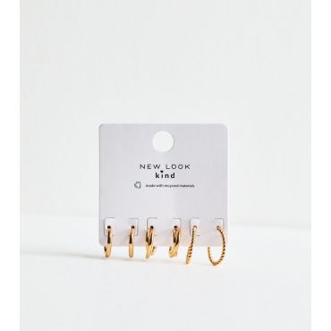 Pack Of 3 Gold Tone Hoop Earrings New Look