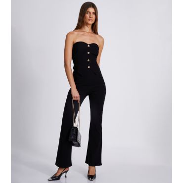 Women's Black Belted Flared Trousers Quiz New Look