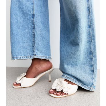 Women's White Felda Floral Open Toe Mules Public Desire New Look