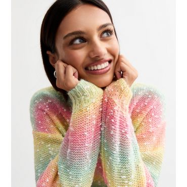 Women's Rainbow Knit Jumper Sunshine Soul New Look