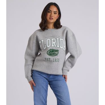 Women's Marl Grey Florida Oversized Sweatshirt Urban Bliss New Look