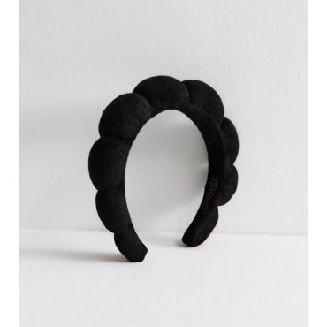 Black Bubble Shape Padded Headband New Look