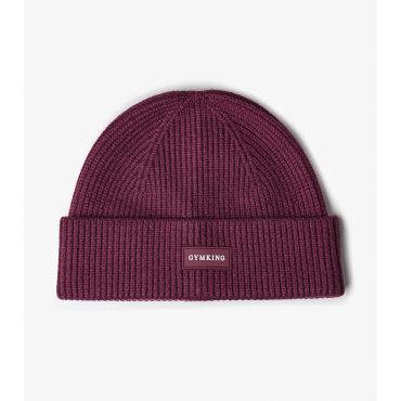 Burgundy Logo Ribbed Beanie Gym King New Look