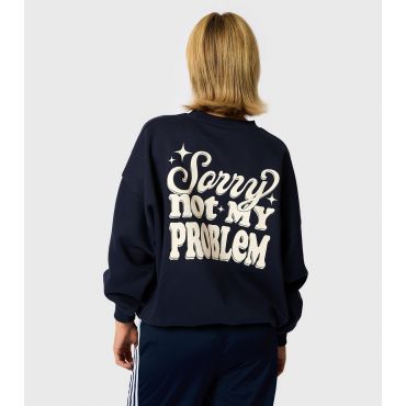 Women's Navy Sorry Not My Problem Sweatshirt Skinnydip New Look