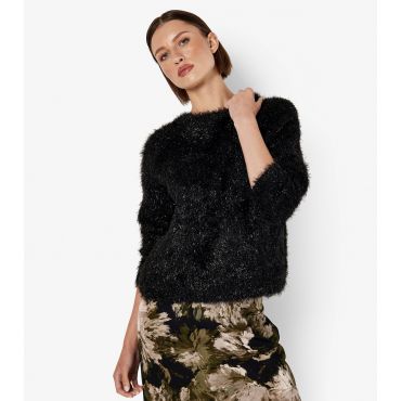 Women's Black Tinsel Knit Jumper Apricot New Look