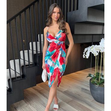 Women's Multicolour Tie Dye Strappy Midi Dress AX Paris New Look