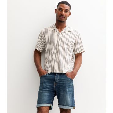 Men's Blue Turned Up Cuff Denim Shorts Jack & Jones New Look