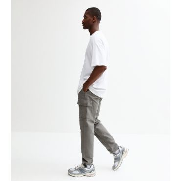 Men's Grey Slim Fit Cargo Trousers Jack & Jones New Look