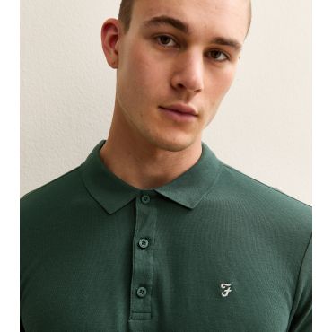 Men's Green Fitted Short Sleeve Polo Farah New Look