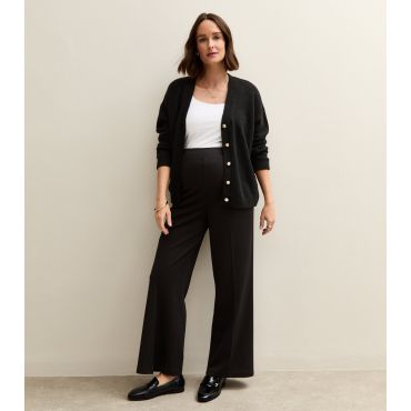 Women's Maternity Black Jersey Wide Leg Trousers New Look