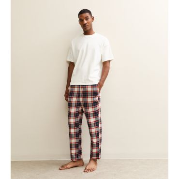 Men's Red Regular Check Pyjama Bottoms Jack & Jones New Look