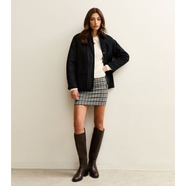 Women's Tall Black Check Tube Mini Skirt New Look