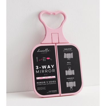 Creations Pale Pink 3-Way Mirror Fold Travel Mirror Danielle New Look