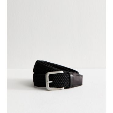 Men's Black Woven Belt Jack & Jones New Look
