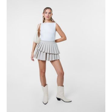 Women's Stone Pleated Asymmetric Mini Skirt Pink Vanilla New Look
