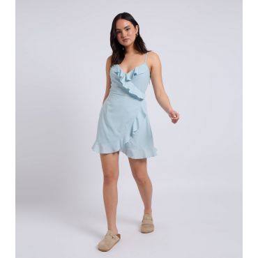 Women's Light Blue Frill Trim Cami Tea Dress Urban Bliss New Look