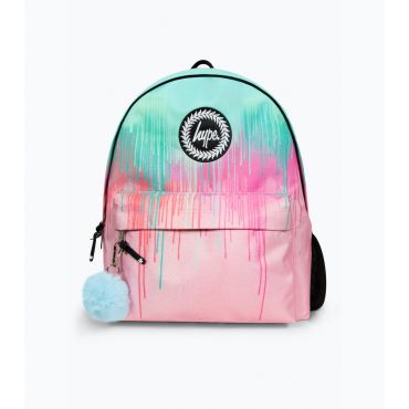 Pink Pastel Drips Backpack School HYPE New Look