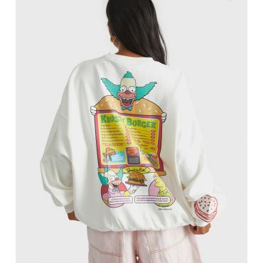 Women's White The Simpsons Krusty Burger Print Sweatshirt Skinnydip New Look