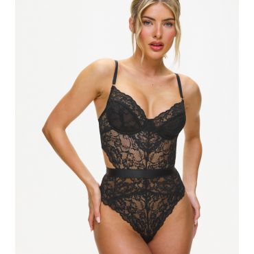 Women's Black Hold Me Tight Lace Bodysuit Ann Summers New Look