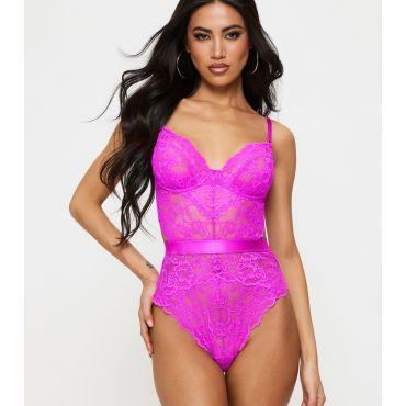 Women's Pink Hold Me Tight Lace Bodysuit Ann Summers New Look
