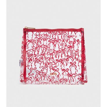 Red Bow Print Wash Bag Skinnydip New Look