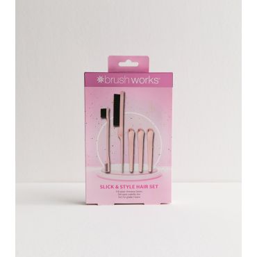 Pink Slick and Style Hair Set Brushworks New Look