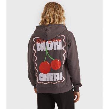 Women's Clothing Dark Grey Mon Cheri Hoodie Custard New Look