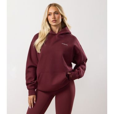 Women's Burgundy 365 Relaxed Fit Hoodie Gym King New Look