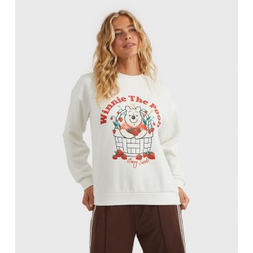 Women's Clothing White Disney Winnie the Pooh Strawberry Sweatshirt Custard New Look