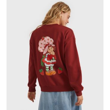 Women's Clothing Red Strawberry Shortcake Sweatshirt Custard New Look