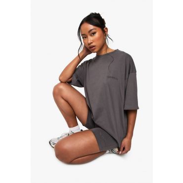 Dsgn Studio Ensemble T-Shirt Oversize Et Short De Cyclisme - Gris Anthracite - Xs, Gris Anthracite