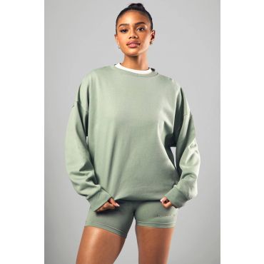 Dsgn Studio Ensemble Pull Surdimensionné Et Short De Cyclisme - Vert Mastic - S, Vert Mastic