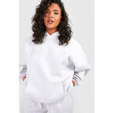 "Plus" Dsgn Studio Hoodie Oversize Brodé En 3D - Gris - 56, Gris