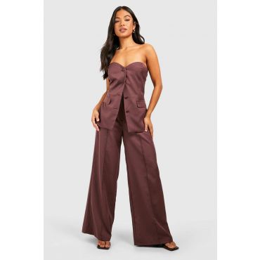 Pantalon Évasé Sur Mesure "Petite" - Marron Chocolat - 42, Marron Chocolat