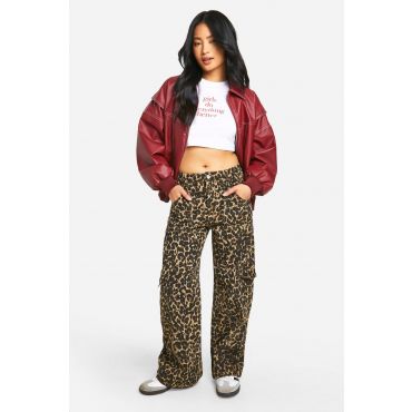"Petite" Dsgn Studio Jeans Cargo En Denim Léopard - Leopard - 38, Leopard