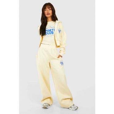 Joggeur À Jambes Droites Dsgn Studio Sports Club Avec Slogan Bubble - Citron - L, Citron