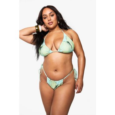 "Plus" Bikini Triangle À Imprimé Surdimensionné Papillon Pour Grandes Tailles - Multicolore - 46, Multicolore
