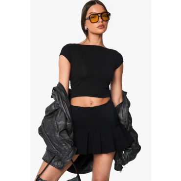 Skort De Tennis Plissé - Noir - 42, Noir